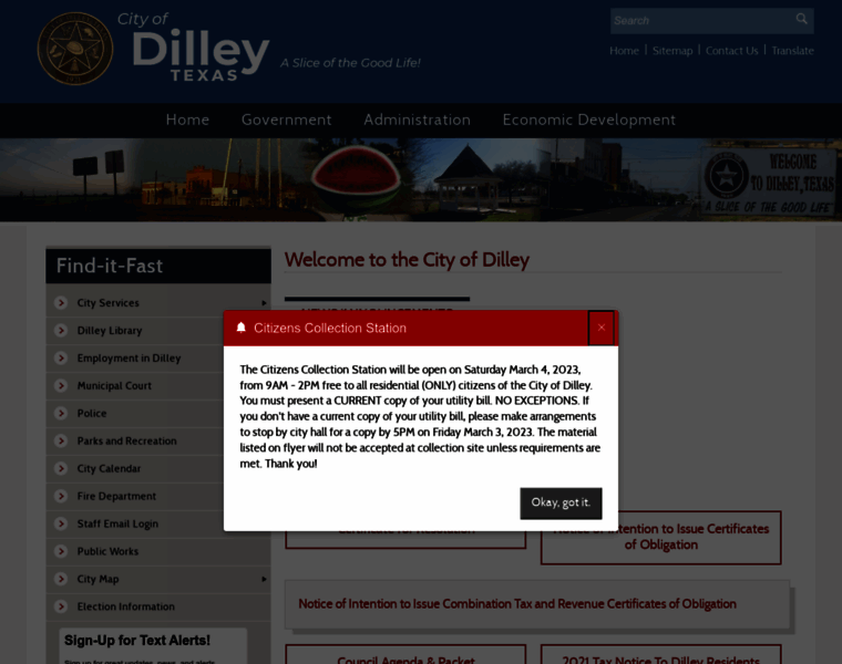 Cityofdilleytx.com thumbnail