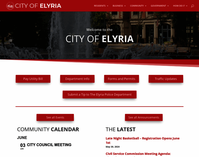 Cityofelyria.org thumbnail