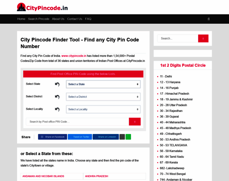 Citypincode.in thumbnail