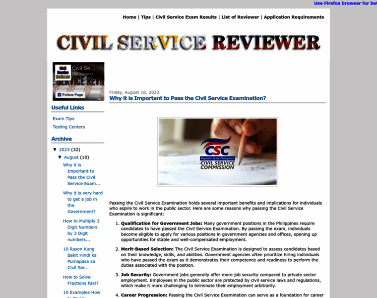 Civilservicereviewer.com thumbnail
