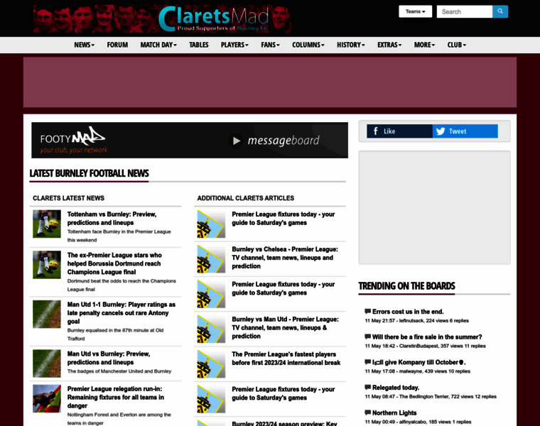 Clarets-mad.co.uk thumbnail