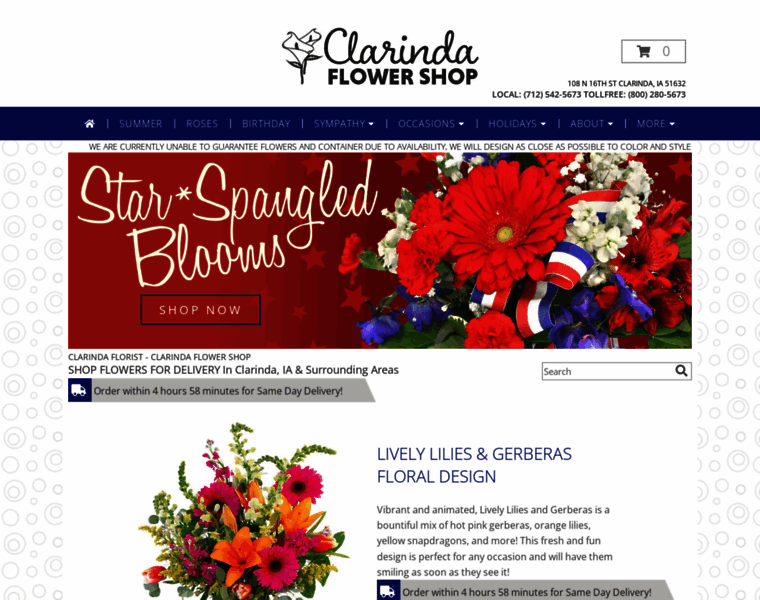 Clarindaflowershop.com thumbnail