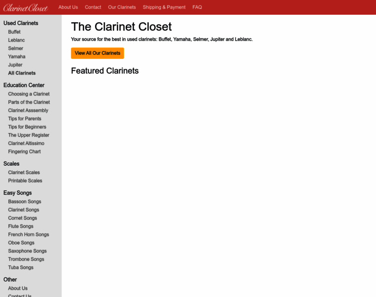 Clarinetcloset.com thumbnail