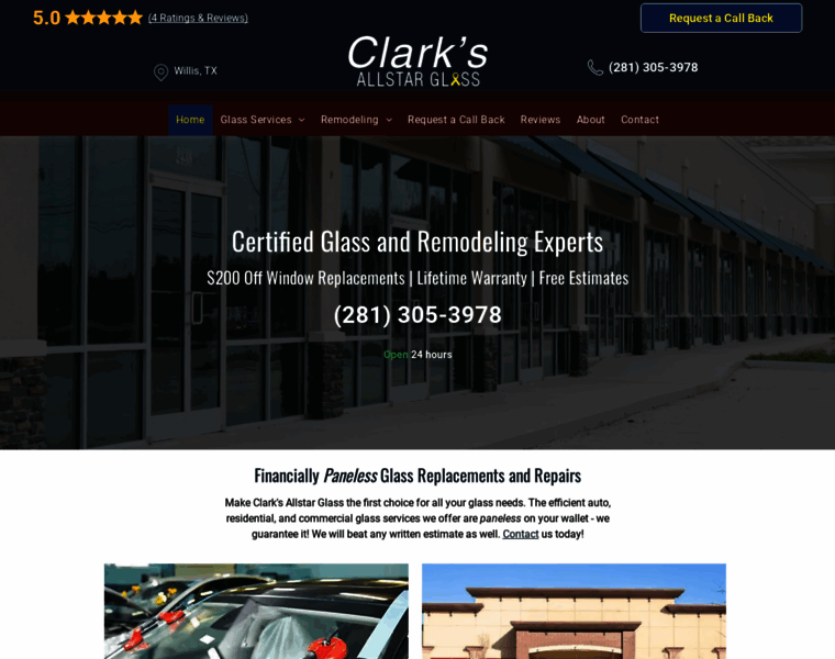 Clarksallstarglass.com thumbnail