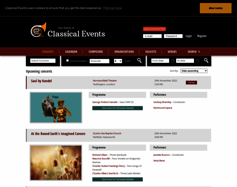 Classicalevents.co.uk thumbnail