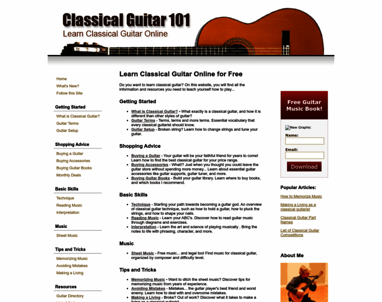 Classicalguitar101.org thumbnail