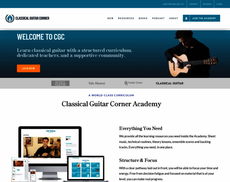 Classicalguitarcorner.com thumbnail