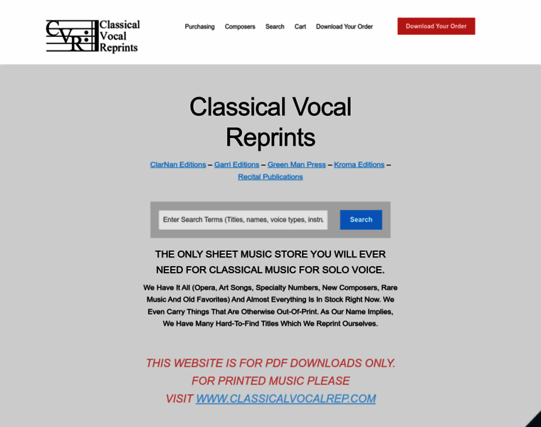 Classicalvocalreprints.com thumbnail