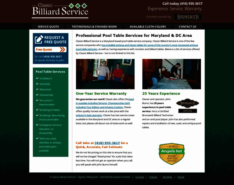 Classicbilliardservice.com thumbnail