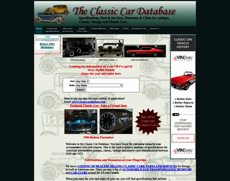 Classiccardatabase.com thumbnail