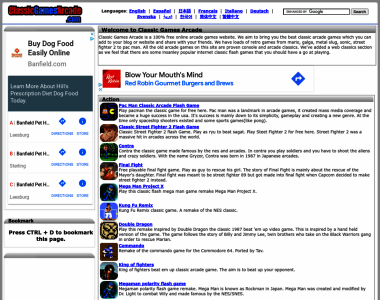 Classicgamesarcade.com thumbnail