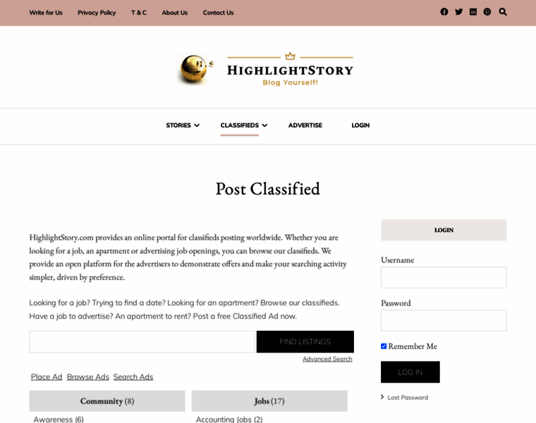 Classifieds.highlightstory.com thumbnail