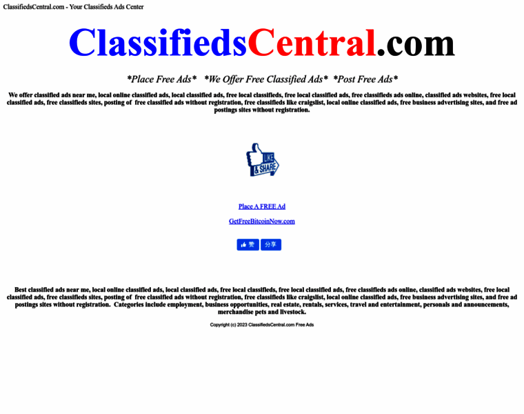 Classifiedscentral.com thumbnail