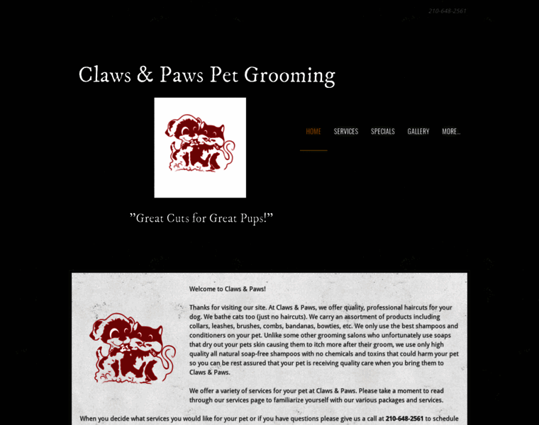 Clawsandpawspetgrooming.com thumbnail