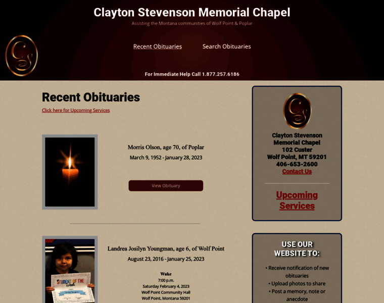 Claytonstevensonmemorialchapel.com thumbnail