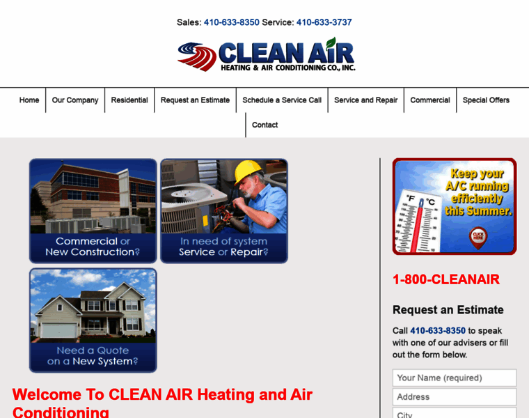 Cleanairhvac.com thumbnail