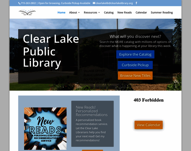 Clearlakelibrary.org thumbnail