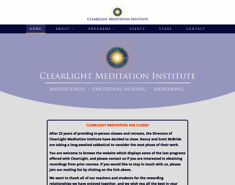 Clearlightmeditation.org thumbnail