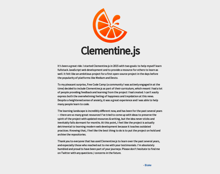 Clementinejs.com thumbnail