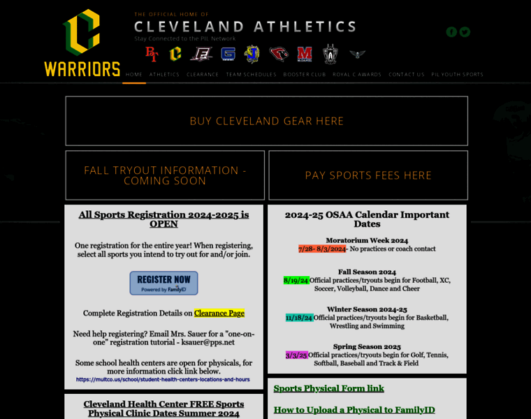 Clevelandwarriorathletics.com thumbnail
