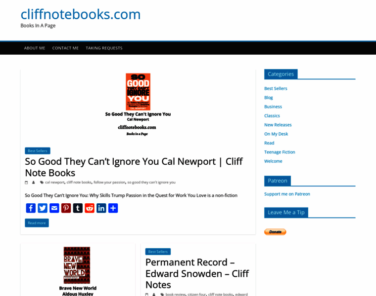 Cliffnotebooks.com thumbnail