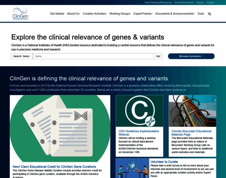 Clinicalgenome.org thumbnail
