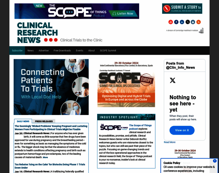 Clinicalresearchnewsonline.com thumbnail