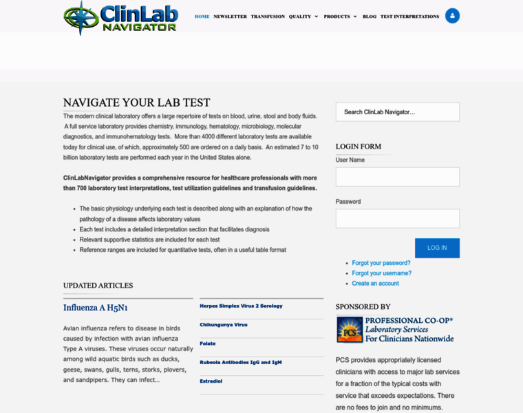Clinlabnavigator.com thumbnail