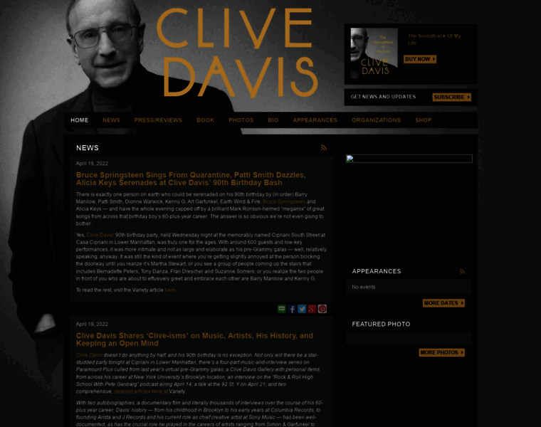 Clivedavis.com thumbnail