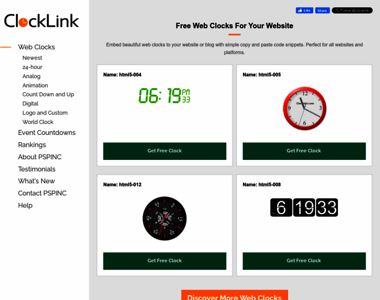 Clocklink.com thumbnail
