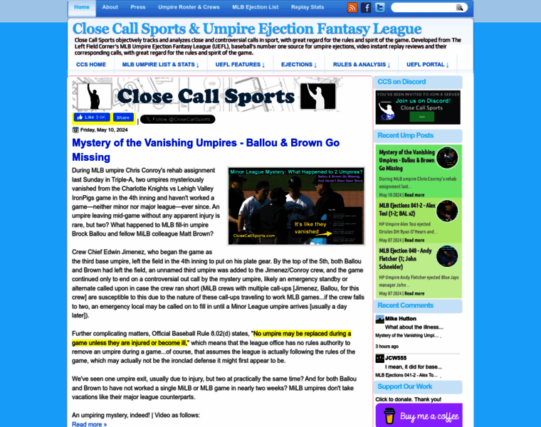 Closecallsports.com thumbnail