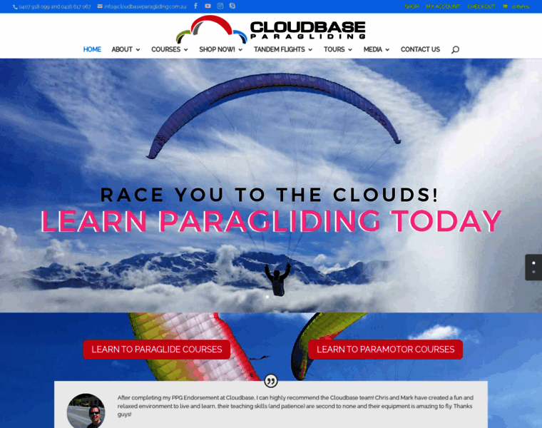 Cloudbaseparagliding.com.au thumbnail