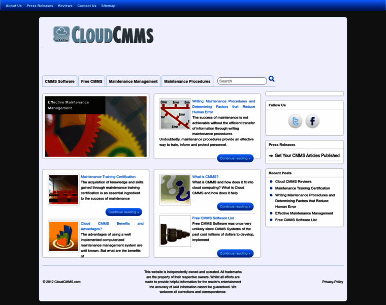 Cloudcmms.com thumbnail