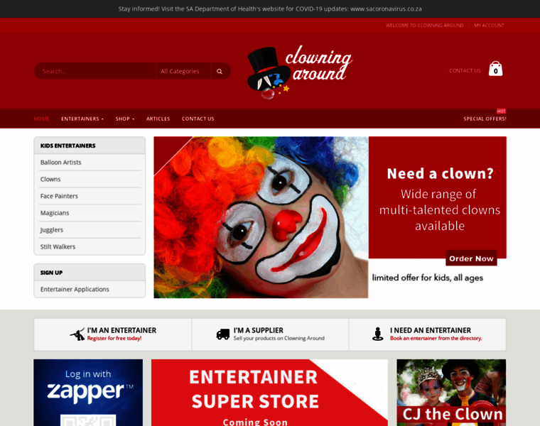 Clowningaround.co.za thumbnail