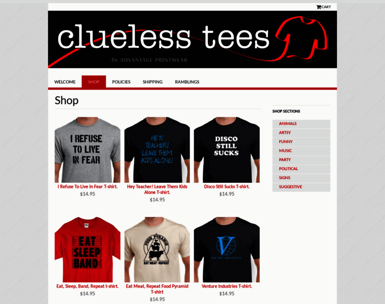 Cluelesstees.com thumbnail