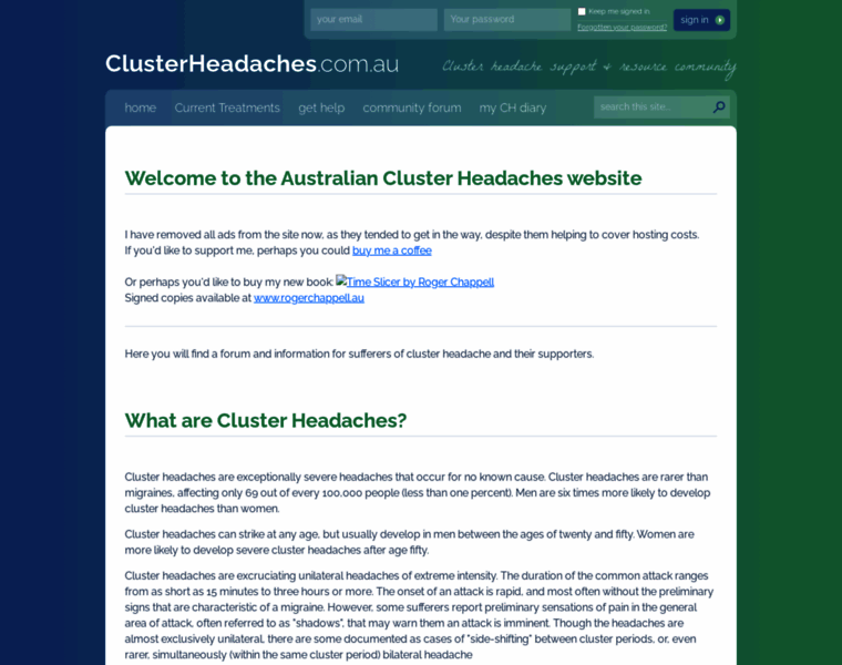 Clusterheadaches.com.au thumbnail