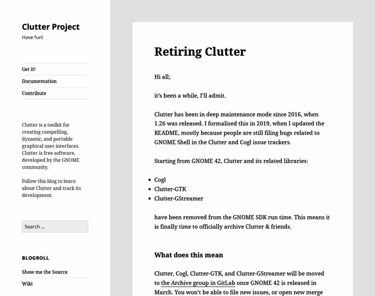 Clutter-project.org thumbnail