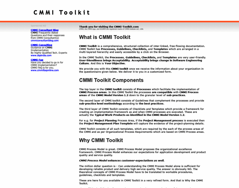 Cmmi-toolkit.com thumbnail