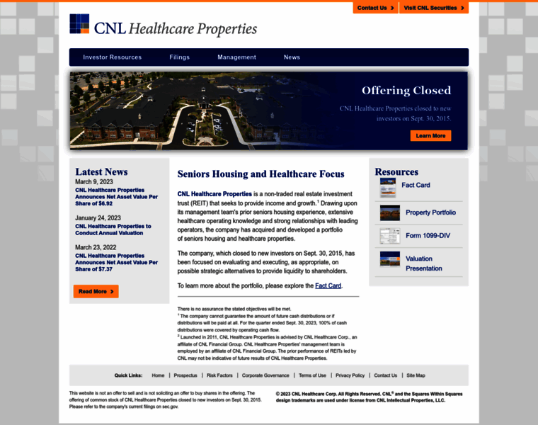 Cnlhealthcareproperties.com thumbnail