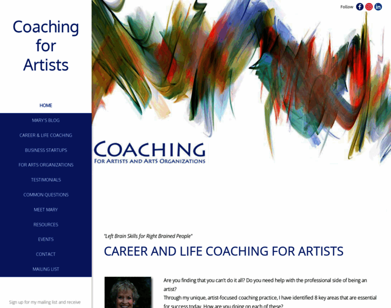Coachingforartists.com thumbnail