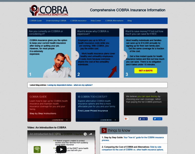 Cobrainsurancebenefits.org thumbnail