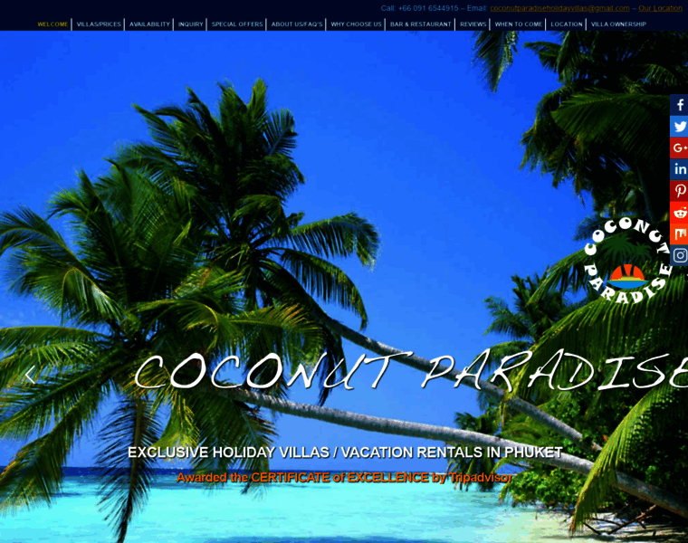 Coconutparadiseholidayvillas.com thumbnail