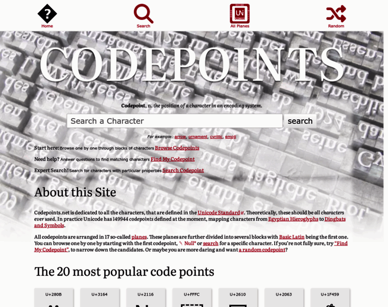 Codepoints.net thumbnail