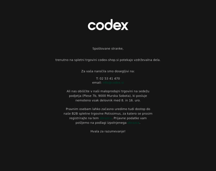 Codex-shop.si thumbnail