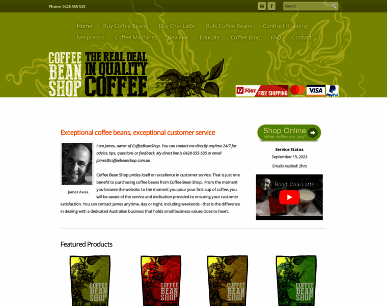 Coffeebeanshop.com.au thumbnail