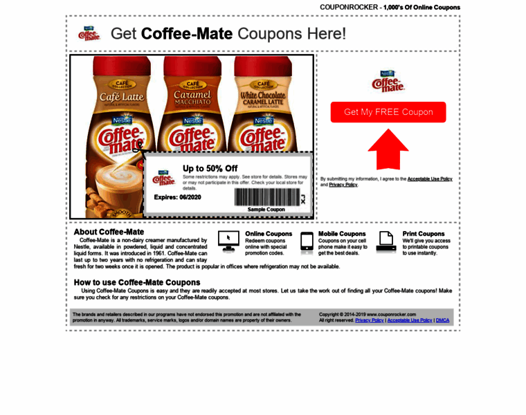 Coffeemate.couponrocker.com thumbnail