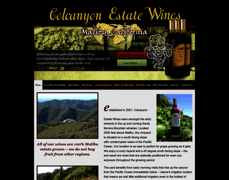 Colcanyon-estate-wines.com thumbnail