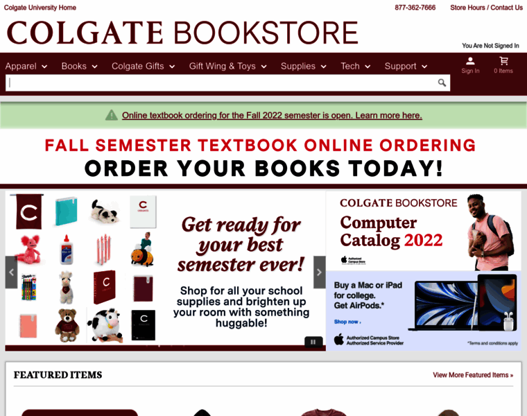 Colgatebookstore.com thumbnail
