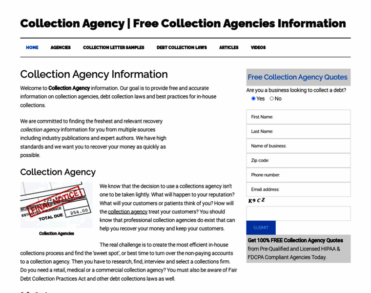 Collectionagency.info thumbnail