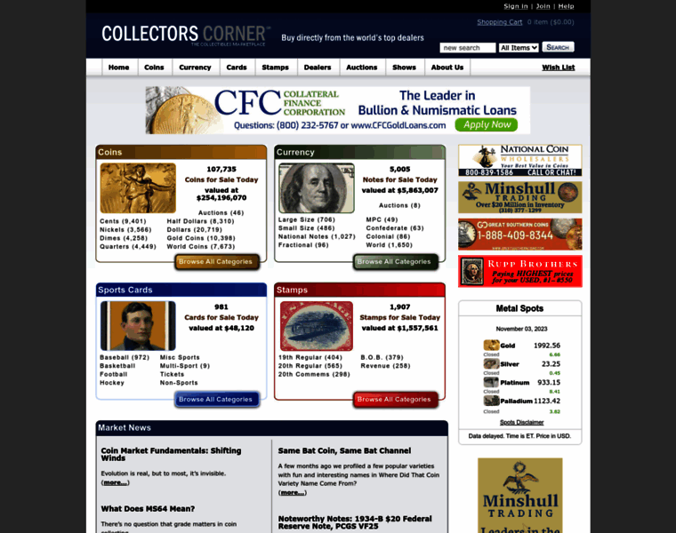 Collectorscorner.com thumbnail